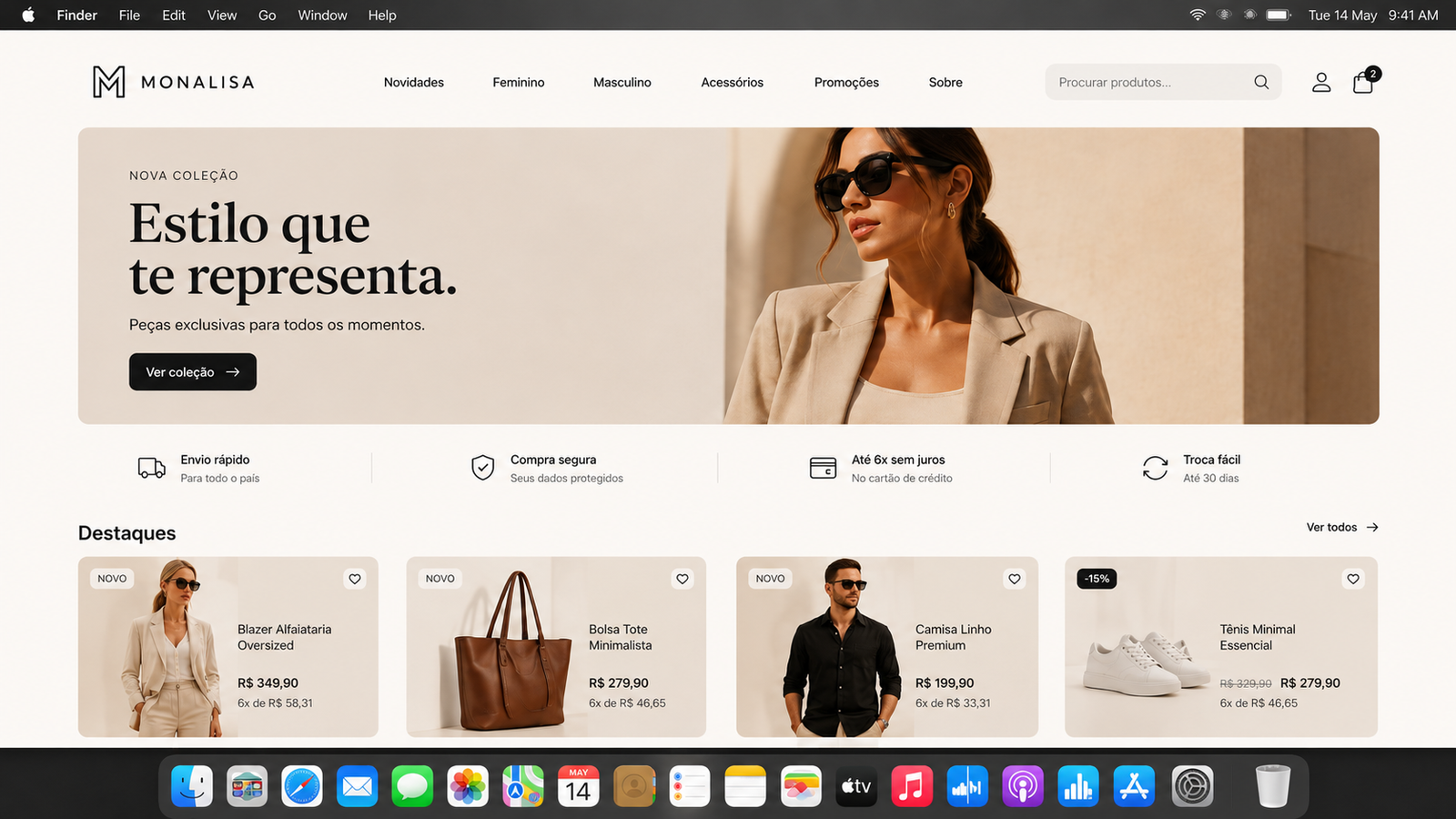 Loja online no computador